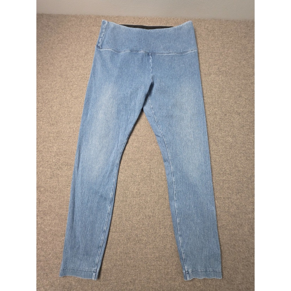 Lysse New York Denim Leggings Womens L Blue Slim Fit Stretch High Waist Pull On
